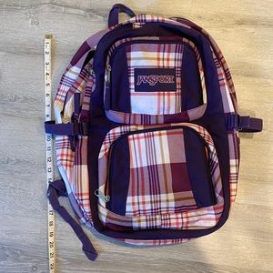 Purple patterned Jansport backpack